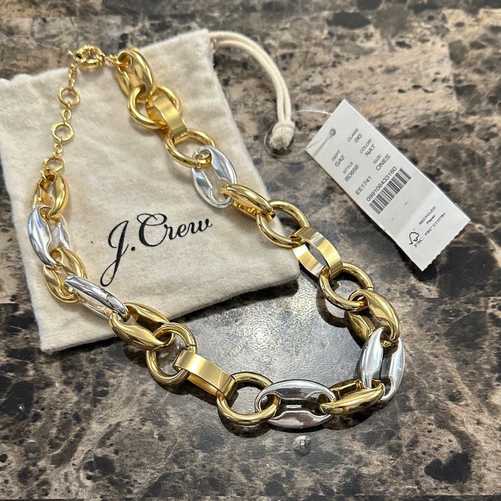 J. Crew Gold and Silver Link Necklace